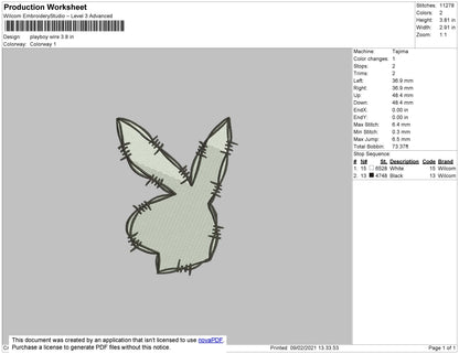 Playboy Wire Embroidery File 5 size