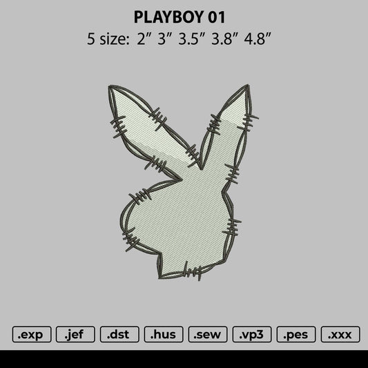 Playboy Wire Embroidery File 5 size
