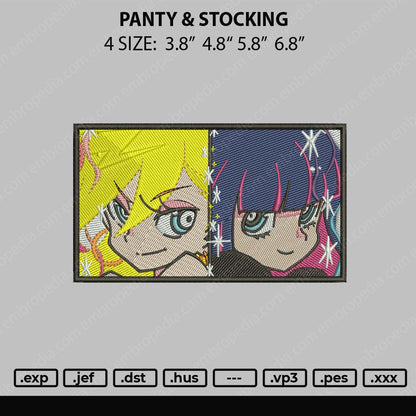 Panty And Stocking Embroidery File 4 size