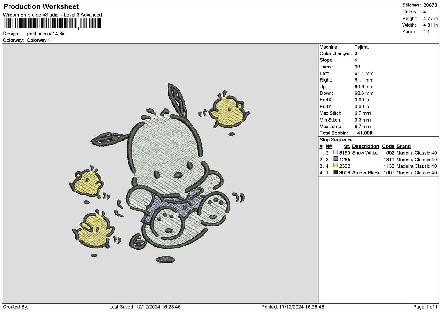 Puppy1712 Embroidery File 6 sizes