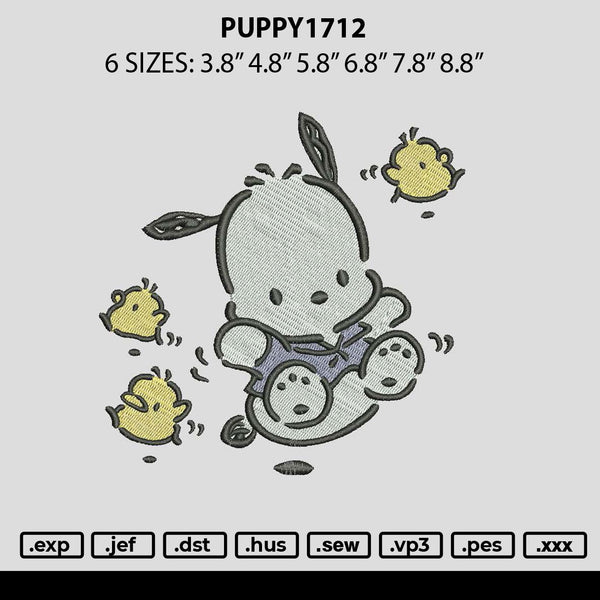 Puppy1712 Embroidery File 6 sizes