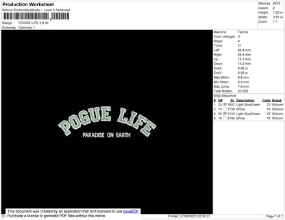 Pogue Life Embroidery File 4 size