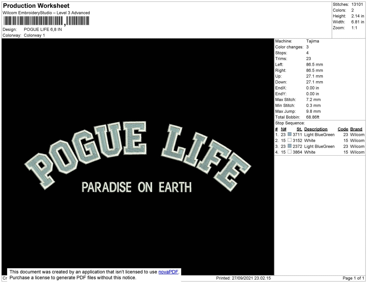 Pogue Life Embroidery File 4 size