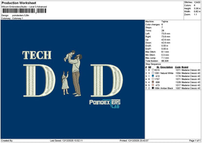 Dad Photoflat 1112 Embroidery File 6 sizes