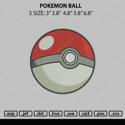 Pokemon Ball Embroidery File 5 sizes