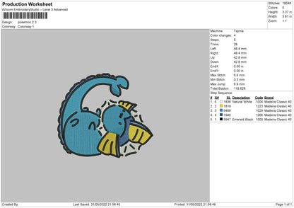 Pokemon 2 Embroidery File 4 size
