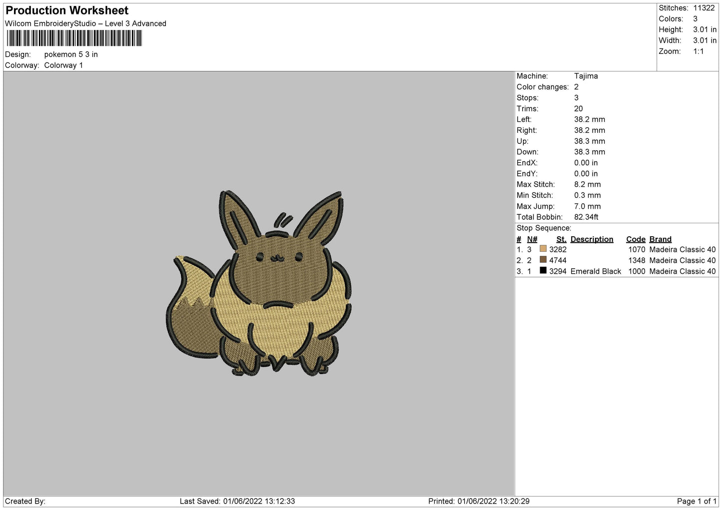 Pokemon 5 Embroidery File 4 size