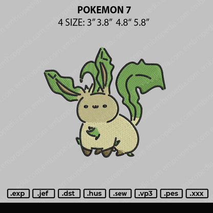 Pokemon 7 Embroidery File 4 size