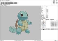 Squirtle03 Embroidery File 6 sizes