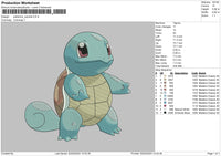 Squirtle03 Embroidery File 6 sizes