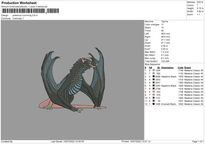 Pokemon Cumming Embroidery File 4 sizes
