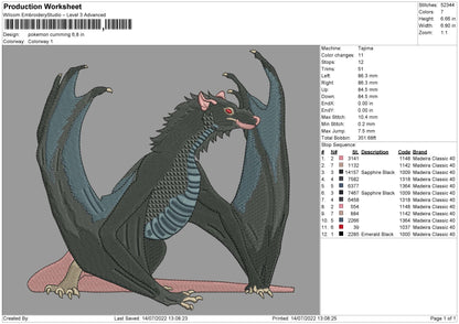 Pokemon Cumming Embroidery File 4 sizes
