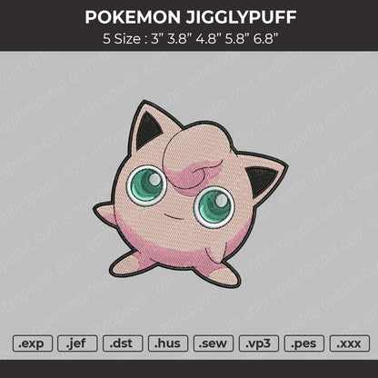 Pokemon Jigglypuff Embroidery File 4 size
