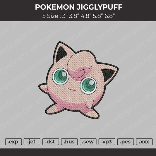 Pokemon Jigglypuff Embroidery File 4 size