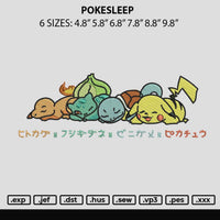 Pokesleep Embroidery File 6 sizes