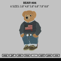 Bear1406 Embroidery File 6 sizes