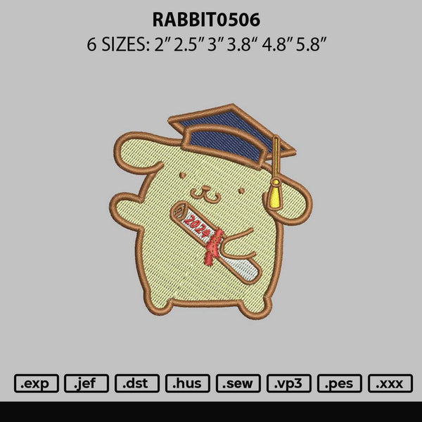 Rabbit0506 Embroidery File 6 sizes