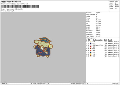 Rabbit2024 Embroidery File 6 sizes