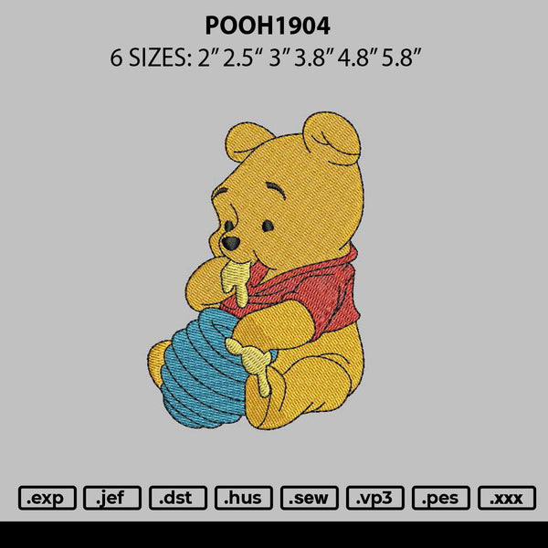 Pooh1904 Embroidery File 6 sizes