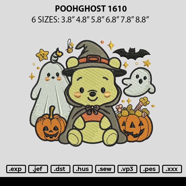 Poohghost 01 Embroidery File 6 sizes