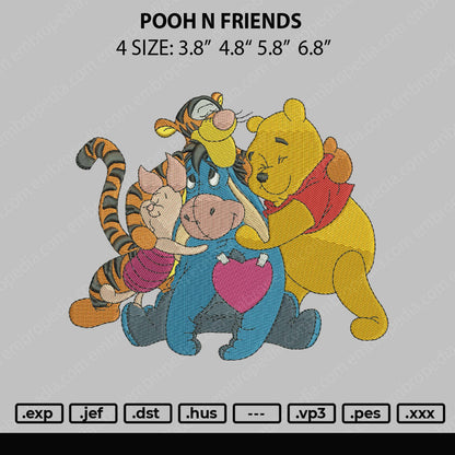 Pooh N Friends Embroidery File 4 size