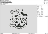 Pooh Pumpkin Embroidery File 6 sizes