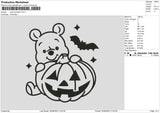 Pooh Pumpkin Embroidery File 6 sizes