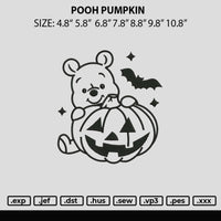 Pooh Pumpkin Embroidery File 6 sizes