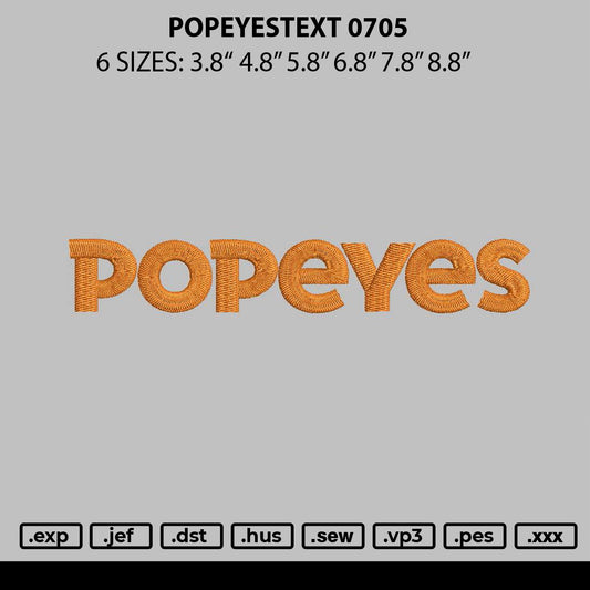 Popeyestext 0705 Embroidery File 6 sizes