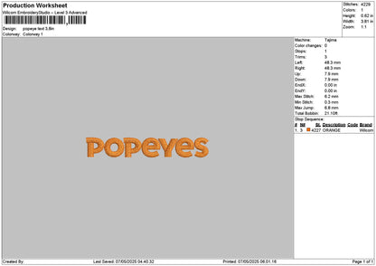 Popeyestext 0705 Embroidery File 6 sizes