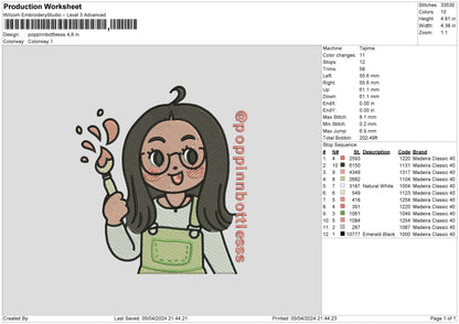 Poppintext Embroidery File 6 sizes