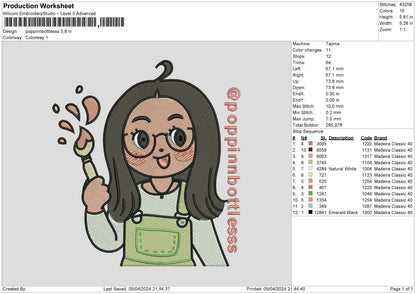 Poppintext Embroidery File 6 sizes