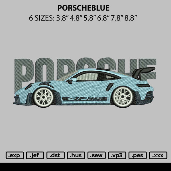 Porscheblue Embroidery File 6 sizes