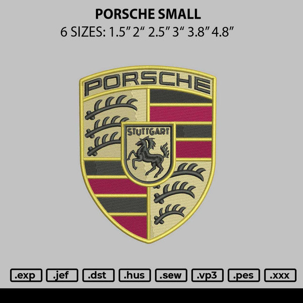 Porsche Small Embroidery File 6 sizes