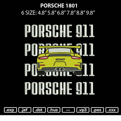 Porsche1801 Embroidery File 6 sizes