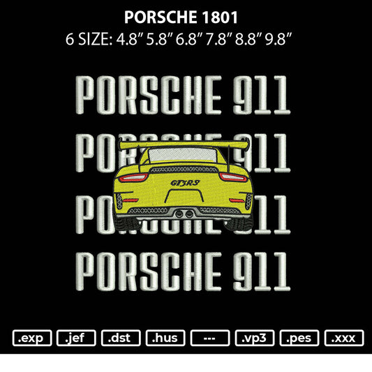 Porsche1801 Embroidery File 6 sizes