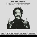 Postmalone Bw Embroidery File 6 sizes