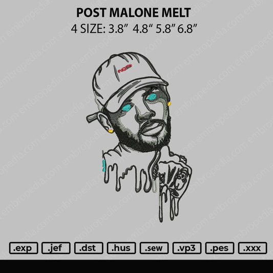 Post Malone Melt Embroidery File 4 size