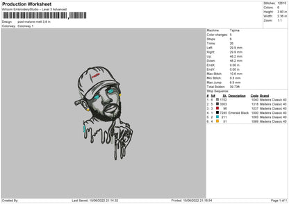 Post Malone Melt Embroidery File 4 size