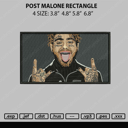 Post Malone Embroidery File 4 size
