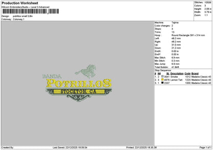 Potrillostext V1 V2 Embroidery 2 Files