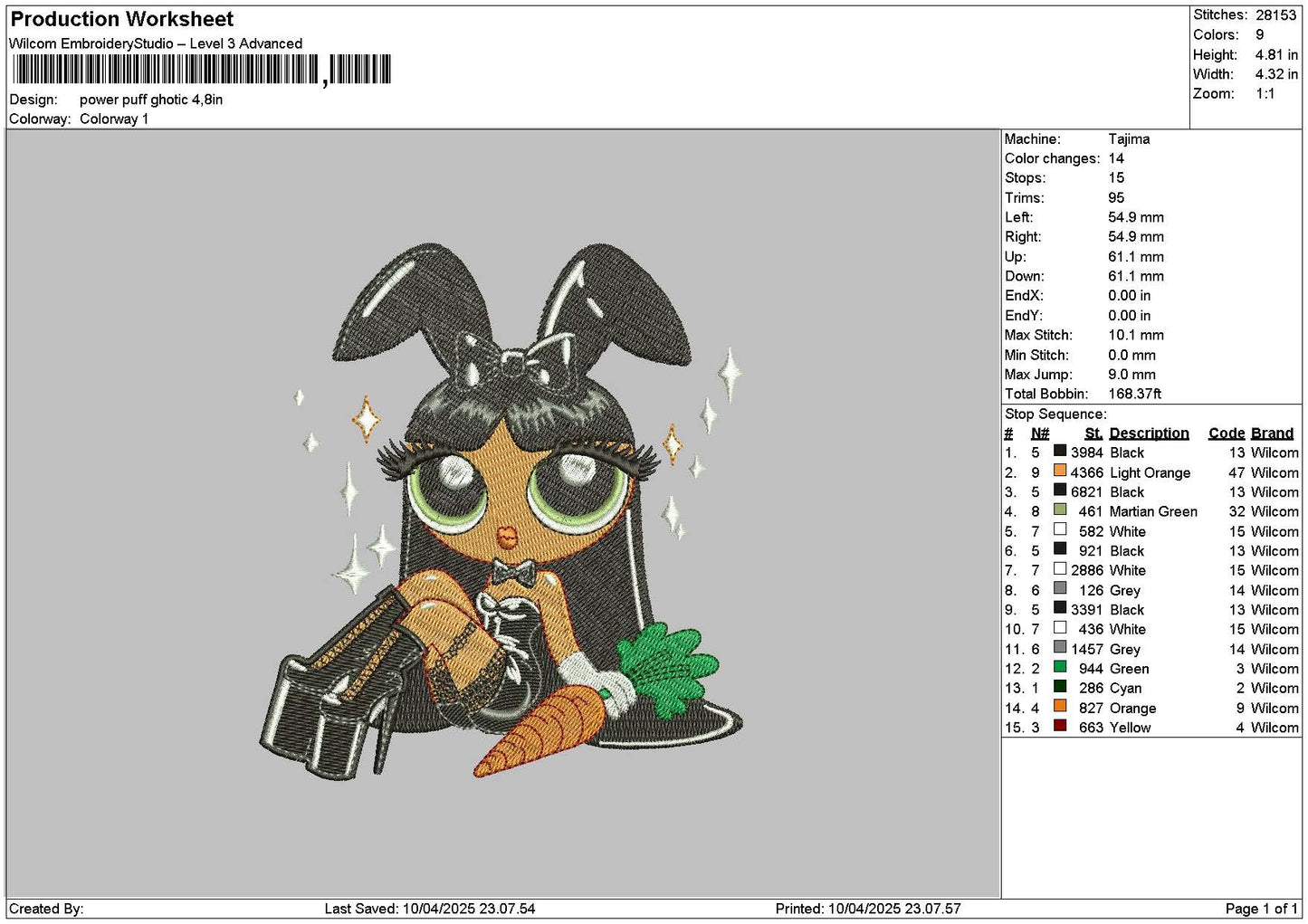 Power Ghotic Embroidery File 6 sizes