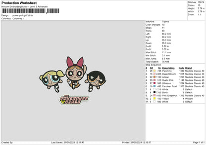 Power Pg Embroidery File 6 sizes