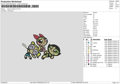 Power Pg 3 Embroidery File 6 sizes