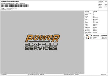 Powertext 0108 Embroidery File 6 sizes
