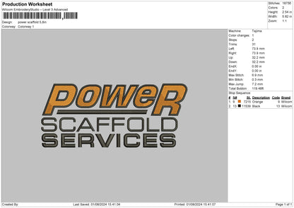 Powertext 0108 Embroidery File 6 sizes