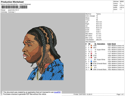 PopSmoke Embroidery File 4 size