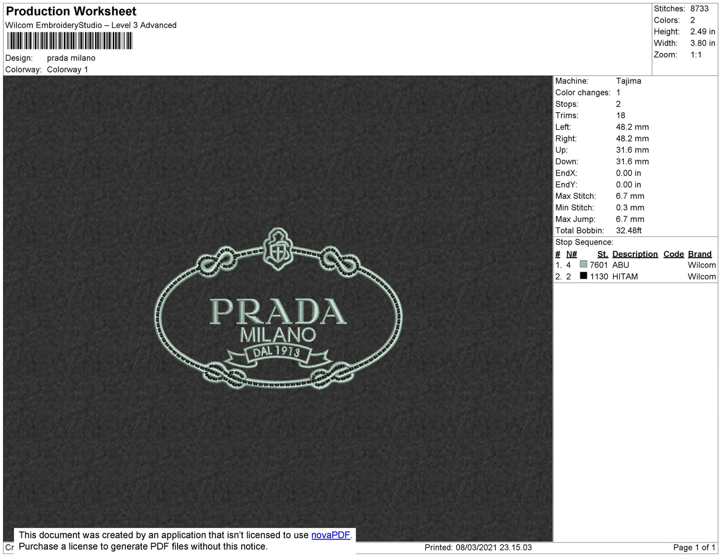 Prada Milano Oval