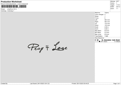 Pray Love Embroidery File 6 sizes