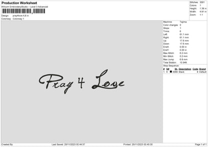 Pray Love Embroidery File 6 sizes
